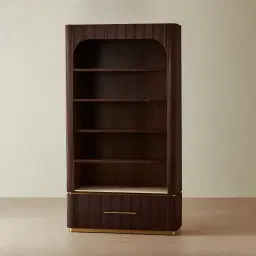 San Pierre II Ebony Brown Ash Veneer Bookshelf