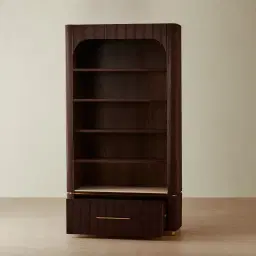 San Pierre II Ebony Brown Ash Veneer Bookshelf