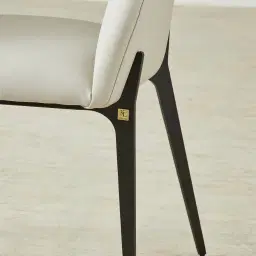 Polina Glacier Grey Vegan Leather Dining Chair - Black Legs