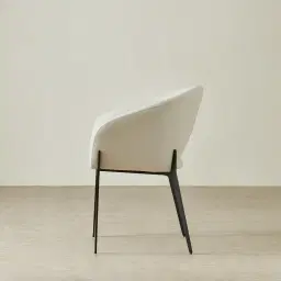 Polina Glacier Grey Vegan Leather Dining Chair - Black Legs