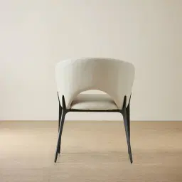 Polina Glacier Grey Vegan Leather Dining Chair - Black Legs