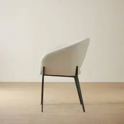 Polina Glacier Grey Vegan Leather Dining Chair - Black Legs