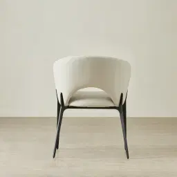 Polina Glacier Grey Vegan Leather Dining Chair - Black Legs