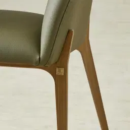 Polina Sage Green Vegan Leather Dining Chair - Brushed Bronze Legs