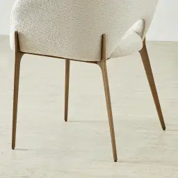 Polina Fusion Grey Fabric Dining Chair - Brushed Bronze Legs