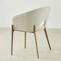 Polina Fusion Grey Fabric Dining Chair - Brushed Bronze Legs
