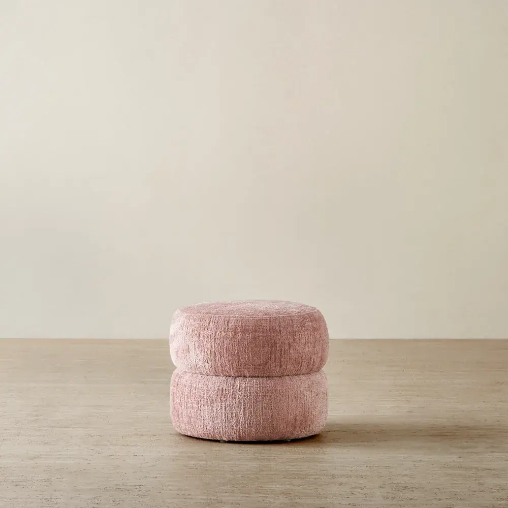Polly Kids Dusty Pink Chenille Fabric Play Stool