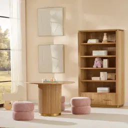 Polly Kids Dusty Pink Chenille Fabric Play Stool