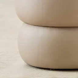 Polly Kids Sand Beige Vegan Leather Play Stool