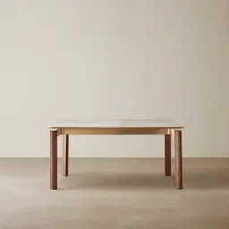 Portobello Pandora Brown Sintered Stone Top Dining Table - Toffee Brown Ash Legs 160x90cm