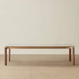 Portobello Pandora Brown Sintered Stone Top Dining Table - Toffee Brown Ash Legs 270x120cm