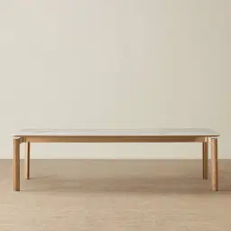 Portobello Pandora Brown Sintered Stone Top Dining Table - Light Brown Ash Legs 270x120cm