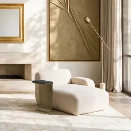 Capri Pearl Beige Modular Right Chaise