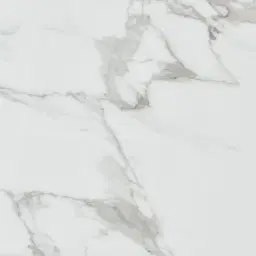 Archie Black Round Dining Table with Statuario White Sintered Stone Top - 120cm