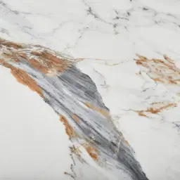 Sir Lionell II Gliding White Sintered Stone Rectangular Dining Table - Walnut Brown Wooden Legs 270x120cm