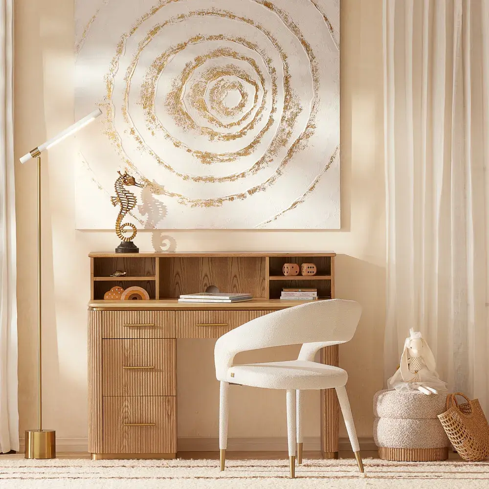 San Pierre Light Brown Ash Kids Study Desk
