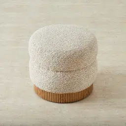 Pixie Mid Beige Kids Play Stool in Light Brown Ash Base