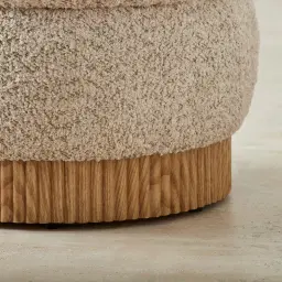 Pixie Mid Beige Kids Play Stool in Light Brown Ash Base