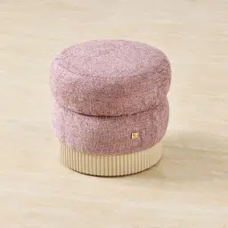 Pixie Mauve Fabric Kids Play Stool in Beige Base