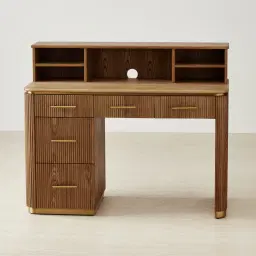 San Pierre Kids Toffee Brown Ash Veneer Study Desk