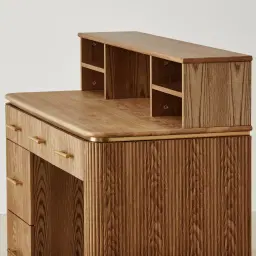 San Pierre Kids Toffee Brown Ash Veneer Study Desk