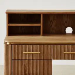 San Pierre Kids Toffee Brown Ash Veneer Study Desk