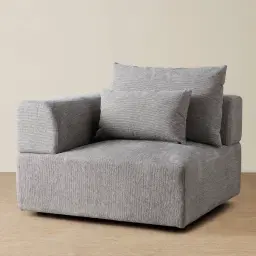 Riviera III Graphite Fabric Sofa - Left Seat