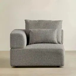 Riviera III Graphite Fabric Sofa - Left Seat