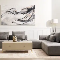 Riviera III Graphite Fabric Sofa - Armless Seat