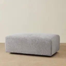 Riviera III Graphite Fabric Sofa - Rectangular Ottoman