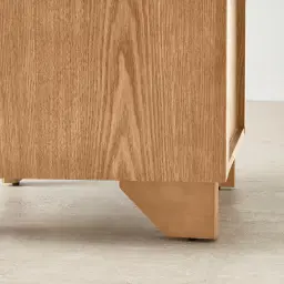 Portobello II Light Brown Ash Veneer Bedside Table - Pandora Brown Sintered Stone Top