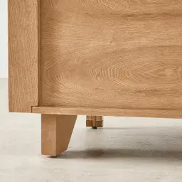 Portobello II Light Brown Ash Veneer Bedside Table - Pandora Brown Sintered Stone Top