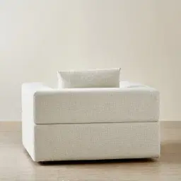 Riviera III Isabelline White Fabric Occasional Chair