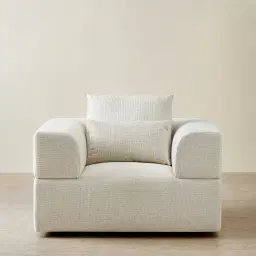 Riviera III Isabelline White Fabric Occasional Chair