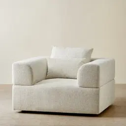 Riviera III Isabelline White Fabric Occasional Chair