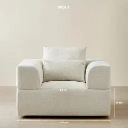 Riviera III Isabelline White Fabric Occasional Chair