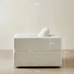 Riviera III Isabelline White Fabric Occasional Chair