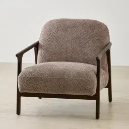 Delphine Warm Taupe Woven Fabric Occasional Chair