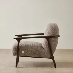 Delphine Warm Taupe Woven Fabric Occasional Chair