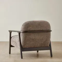 Delphine Warm Taupe Woven Fabric Occasional Chair