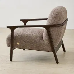 Delphine Warm Taupe Woven Fabric Occasional Chair