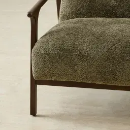 Delphine Winter Moss Woven Fabric Occasional Chair