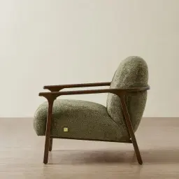 Delphine Winter Moss Woven Fabric Occasional Chair