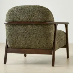 Delphine Winter Moss Woven Fabric Occasional Chair