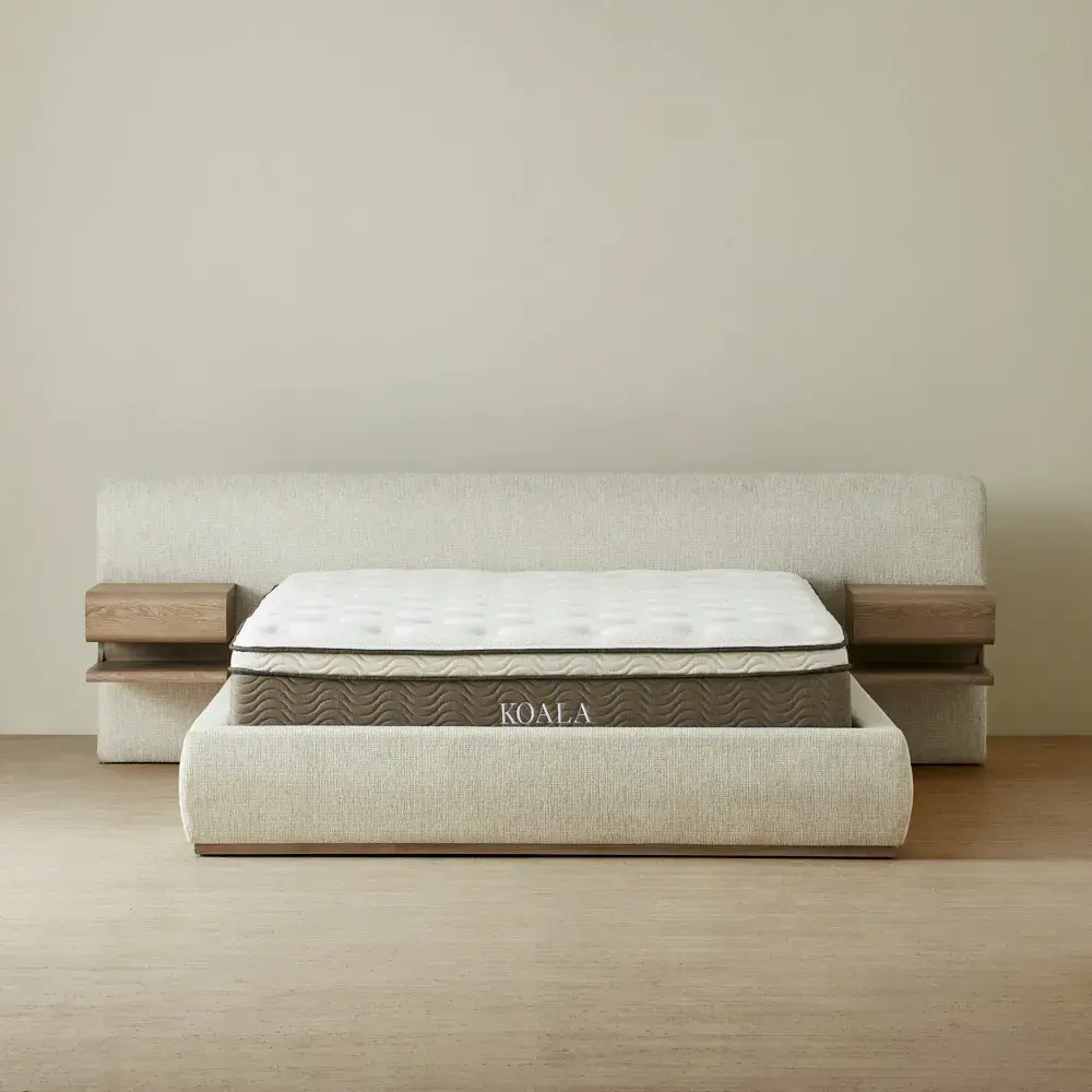 Riviera Isabelline White Fabric Queen Bed