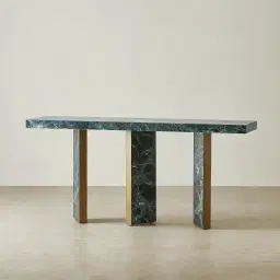 Luna Matte Emerald Sintered Stone Console Table