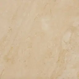 San Pierre Light Brown Ash Veneer Two-Leg Console Table with Travertine Finish Sintered Stone Top