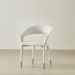 Moulin Fusion Grey Woven Fabric Dining Chair - Champagne Gold Legs