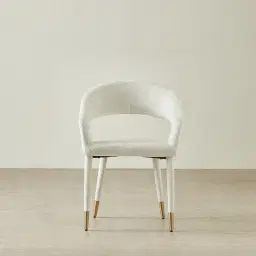 Moulin Fusion Grey Woven Fabric Dining Chair - Champagne Gold Legs