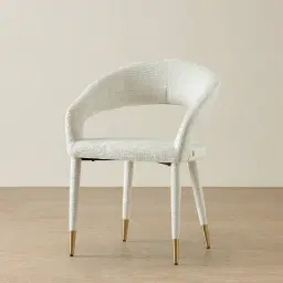 Moulin Fusion Grey Woven Fabric Dining Chair - Champagne Gold Legs